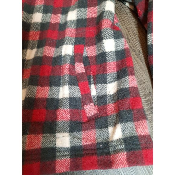 Woolrich Shirt Womens Medium Jacket Full Zip Plaid Ladies Shacket Red Black - Picture 2 of 9